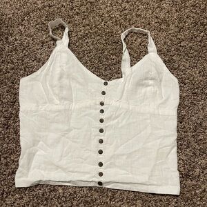 🤍White Button-Up Women's Tank Top🤍